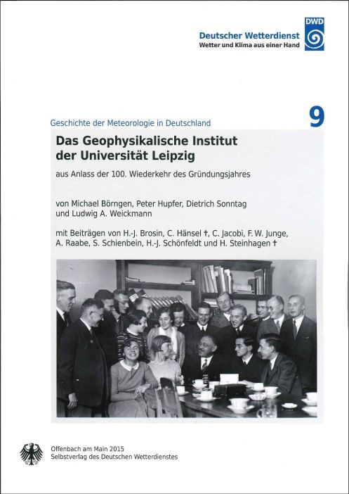 Titelseite der Publikation Das Geophysikalische Institut der Universität Leipzig (Geschichte der Meteorologie Nr. 9)