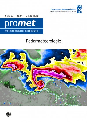 Titelseite der Publikation Promet Heft 107 mit dem Titel Radarmeteorologie 